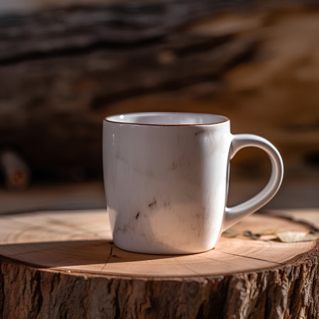 Cup of coffee on a wooden background. Close-up.の素材