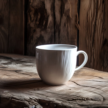 Coffee cup on old wooden background. Vintage style toned pictureの素材