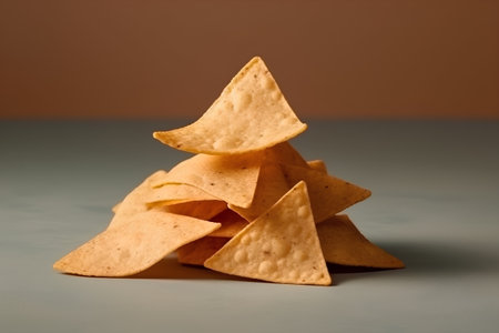 tortilla chips on a dark background with a place for textの素材