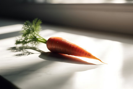 Carrot on the table in the kitchen. Selective focus.の素材