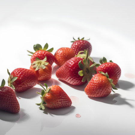 Strawberries on a white background. Strawberries on white backgroundの素材