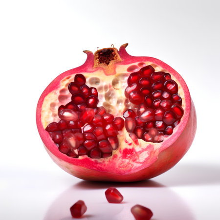 Pomegranate isolated on white background. Clipping path includedの素材