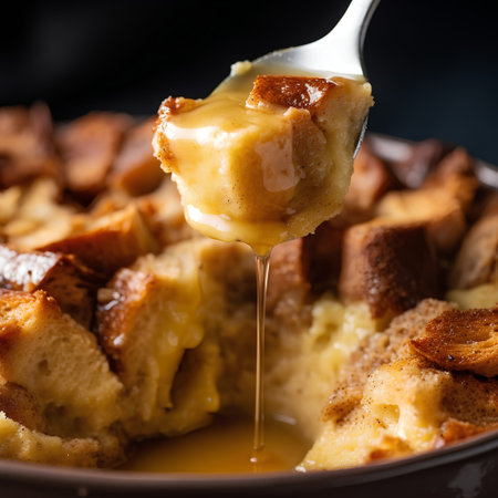 French toast with butter and honey on a dark background. Selective focus.の素材