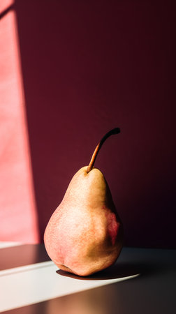 Ripe pear on a dark background. The concept of healthy eating.の素材