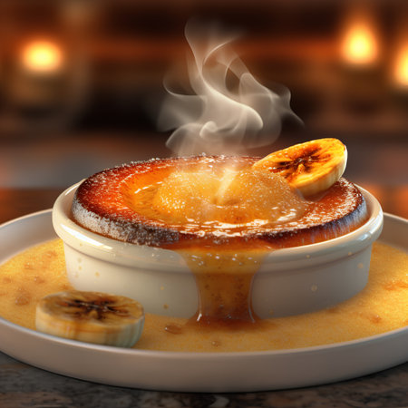 Creme brulee with honey and figs, 3d renderの素材