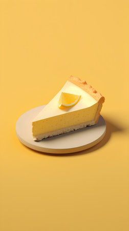 Lemon Cheesecake Slice 3d Rendering Mockupの素材