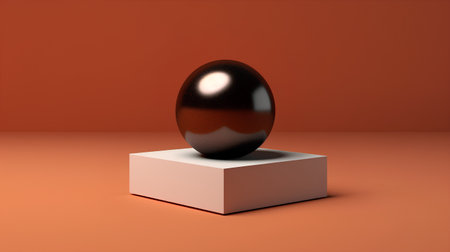Easter egg. 3d render of easter egg on podiumの素材