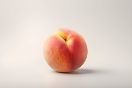 Peach fruit isolated on a white background. 3d render.の素材