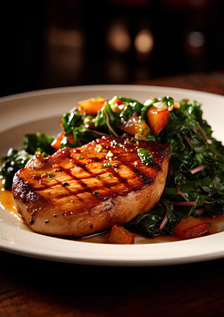 Grilled Tuna Steak with Spinach and Carrot Saladの素材