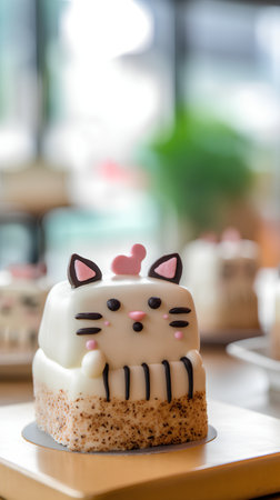 Cake on the table in coffee shop,selective focus.の素材