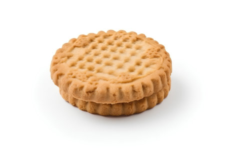 biscuit isolated on white background with clipping path and full depth of fieldの素材