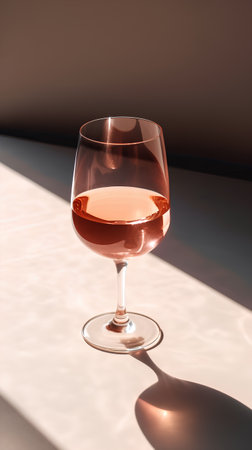 A glass of rose wine on a white background. 3d renderingの素材