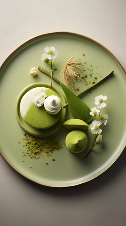 Spa set on a green plate with jasmine flowers.の素材