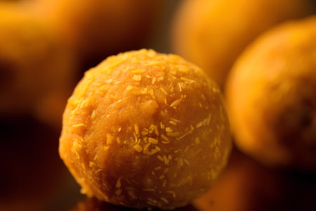 Indian Traditional Sweet Food Rava Laddu or Semolina Laddoo Or Rawa Ladu, a popular festival food in Indiaの素材