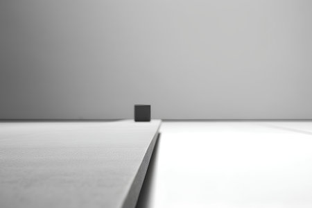 Interior of a room with carpet and gray wall. Shallow depth of fieldの素材