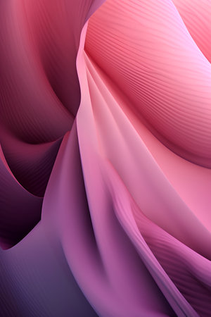 Abstract background of pink and purple wavy fabric. 3d renderingの素材