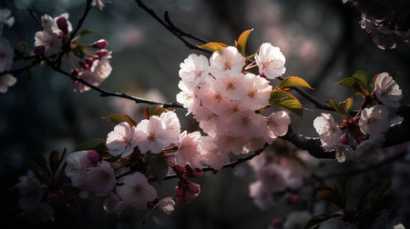 cherry blossom in spring time with soft focus and shallow depth of fieldの素材