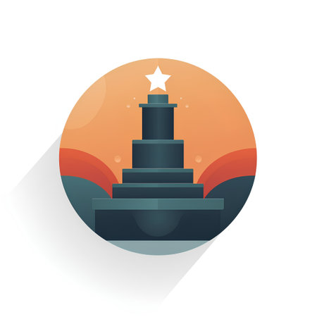 Podium icon. Vector illustration in flat style. Round design.の素材