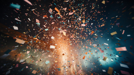 Abstract background of confetti flying in the air. 3d renderingの素材