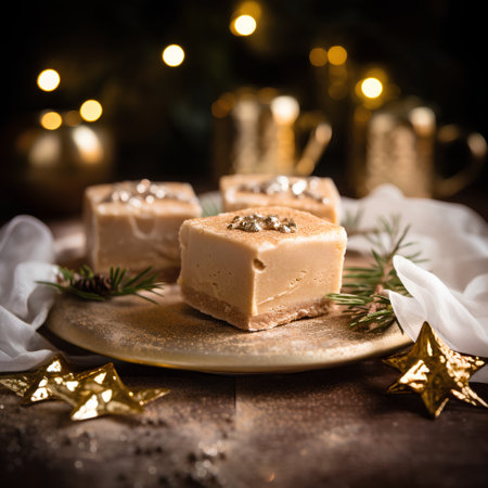 Christmas halva on a rustic background. Selective focus.の素材