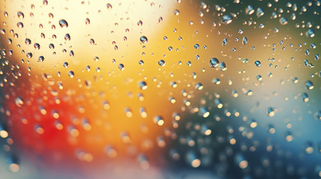 rain drops on glass with bokeh background - vintage effect style picturesの素材