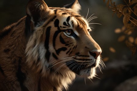 Portrait of a tiger in the forest. Close-up.の素材