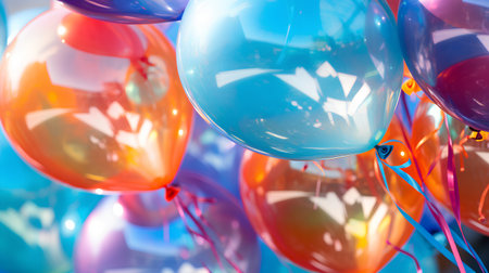 Colorful balloons background. 3d rendering, 3d illustration.の素材