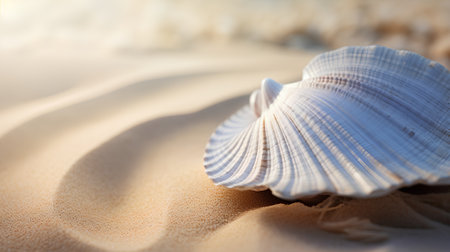 Seashell on the beach. Selective focus. nature.の素材