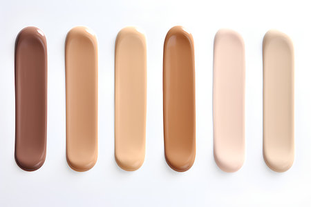 Set of liquid foundation smears isolated on white background. Vector illustrationの素材