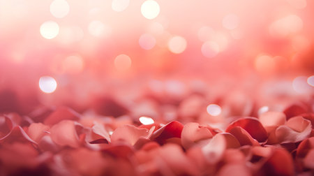 red rose petals on bokeh background, valentines dayの素材