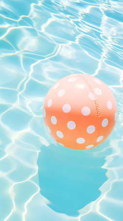 Orange inflatable ring floating in a swimming pool. 3d renderingの素材