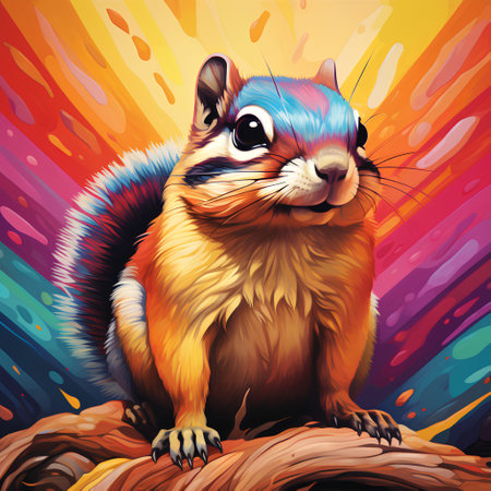 Squirrel in the forest. Vector illustration of a cute animal.の素材