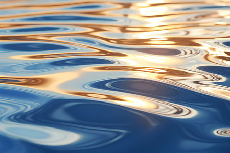 abstract background with smooth ripples in the water. 3d illustrationの素材