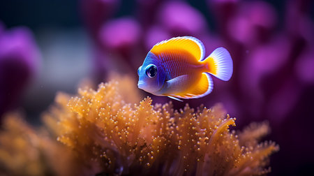 Tropical fish on a coral reef. Underwater scene.の素材