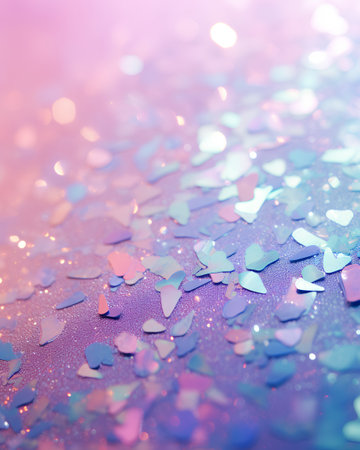 abstract background of confetti with bokeh effect in pink and blueの素材