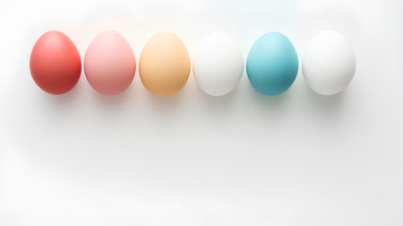 Colorful easter eggs isolated on white background. Vector illustration.の素材