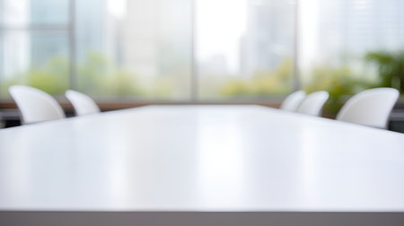 Table Top And Blur Interior of Background - Business Conference and Presentation Conceptの素材