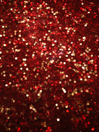 red glitter christmas abstract background with bokeh defocused lightsの素材