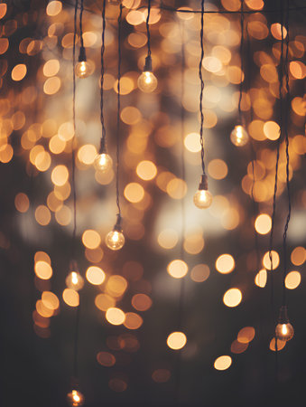 Christmas lights bokeh background. Bokeh lights abstract backgroundの素材
