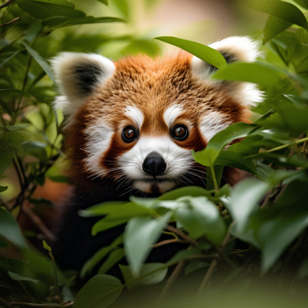 Red panda (Ailurus fulgens) in the forestの素材