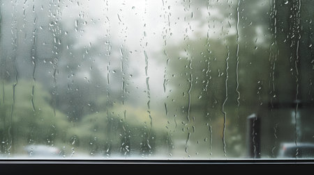Rain drops on the window. Raindrops on the glass. Rainy weather.の素材