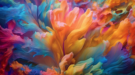 abstract background with multicolored iris petals close-upの素材