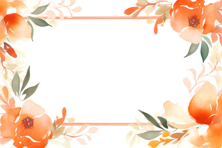 Beautiful vector card with watercolor flowers. Hand-drawn illustration.の素材