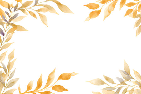 Watercolor floral frame. Hand painted watercolor flowers and leaves isolated on white background.の素材