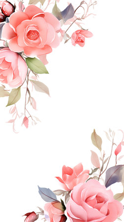 Beautiful vector card with watercolor flowers. Hand-drawn illustration.の素材