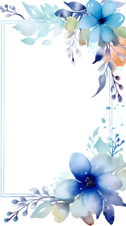 Greeting card with watercolor flowers. Hand-drawn illustration.の素材