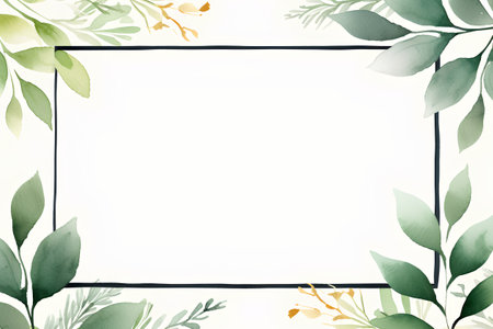 Hand drawn watercolor floral frame isolated on white background. Perfect for invitations, greeting cards, blogs, posters and more.の素材
