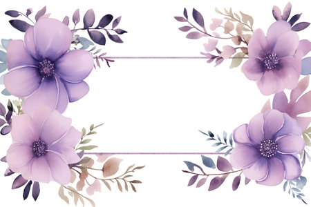 Beautiful vector card with watercolor flowers. Hand-drawn illustration.の素材