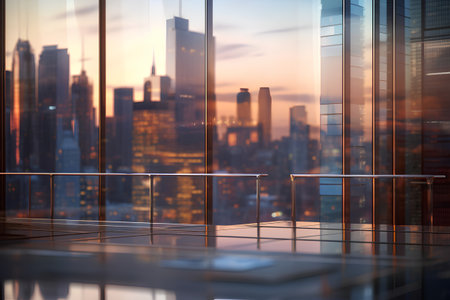 Balcony And Terrace Of The New York City Skylineの素材