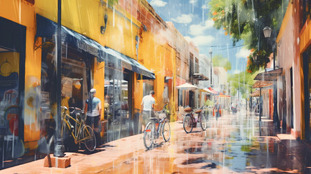 Street view in Cartagena, Colombiaの素材